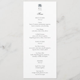 Personalized Palm Tree Beach Elegant Wedding Menu メニュー