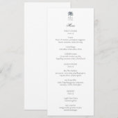 Personalized Palm Tree Beach Elegant Wedding Menu メニュー (正面/裏面)