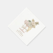 Personalized Palms and Prosecco Bridal Shower スタンダードカクテルナプキン (角)