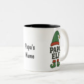 Personalized Papa Elf Mug – Custom Christmas Gift  ツートーンマグカップ (正面右)