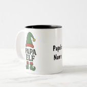 Personalized Papa Elf Mug – Custom Christmas Gift  ツートーンマグカップ (正面左)