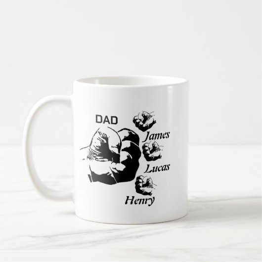 Personalized Papa mug, Custom Fathers Day mug コーヒーマグカップ (左)