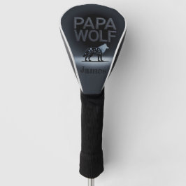 Personalized Papa Wolf Nature Silhouette ゴルフヘッドカバー