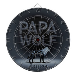 Personalized Papa Wolf Nature Silhouette ダーツボード