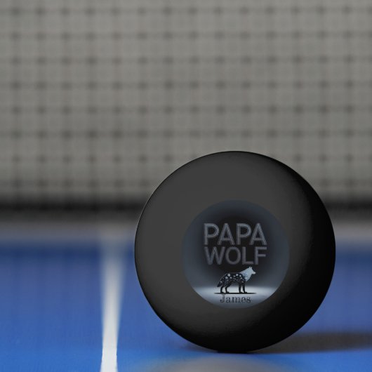 Personalized Papa Wolf Nature Silhouette 卓球ボール (ネット)