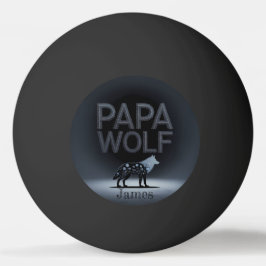 Personalized Papa Wolf Nature Silhouette 卓球ボール