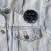 Personalized Papa Wolf Nature Silhouette 缶バッジ (インサイチュ)