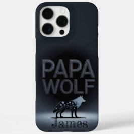 Personalized Papa Wolf Nature Silhouette iPhone 16 Pro Maxケース