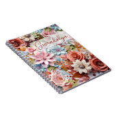 Personalized Paper Flowers spiral bound ノートブック (右側)