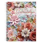 Personalized Paper Flowers spiral bound ノートブック (正面)