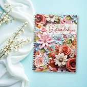 Personalized Paper Flowers spiral bound ノートブック
