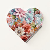 Personalized Paper Flowers spiral bound heart ノートブック (裏面)