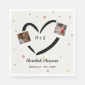 Personalized Paper Napkins with Two Photos, Name スタンダードランチョンナプキン (正面)