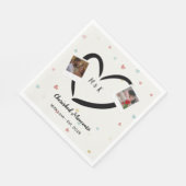 Personalized Paper Napkins with Two Photos, Name スタンダードランチョンナプキン (角)