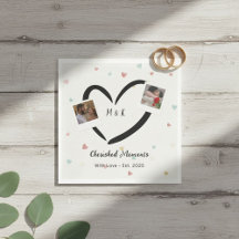  Personalized Paper Napkins with  Two Photos, Name