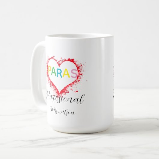 Personalized paraprofessional educator teacher コーヒーマグカップ (正面左)