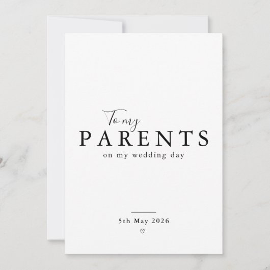 Personalized Parents Wedding Day Thank You Card 招待状 (正面)