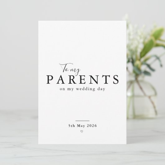 Personalized Parents Wedding Day Thank You Card 招待状 (スタンド正面)