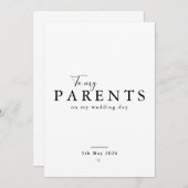 Personalized Parents Wedding Day Thank You Card 招待状 (正面/裏面)