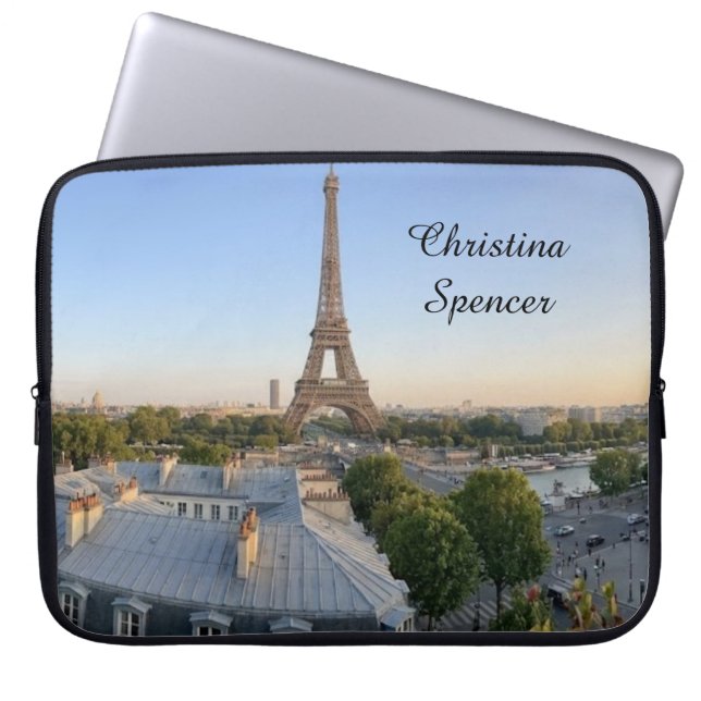 Personalized Paris City Skyline  ラップトップスリーブ (正面)