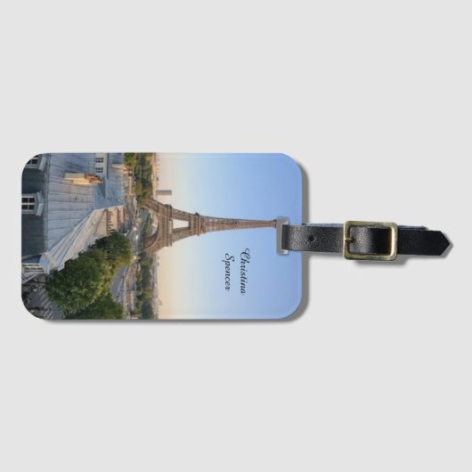 Personalized Paris City Skyline Custom ラゲッジタグ (正面横)