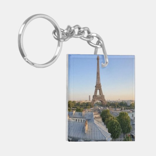 Personalized Paris City Skyline Souvenir  キーホルダー (正面左)