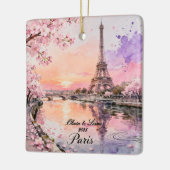 Personalized Paris Couple’s Keepsake セラミックオーナメント (左)