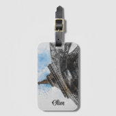 Personalized Paris Eiffel Tower Luggage Tag France ラゲッジタグ (正面縦)