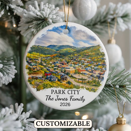 Personalized Park City Ornament, Custom Utah セラミックオーナメント