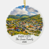 Personalized Park City Ornament, Custom Utah セラミックオーナメント (正面)