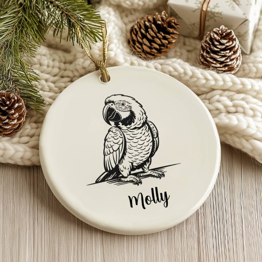 Personalized Parrot Christmas セラミックオーナメント