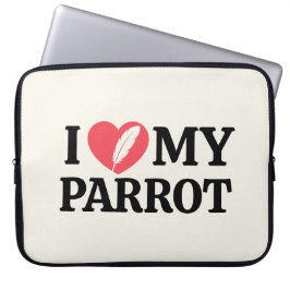 Personalized Parrot Love Minimal Typography White ラップトップスリーブ