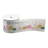 Personalized Party Tissue – Doodle Cakes on Cream サテンリボン (リール)