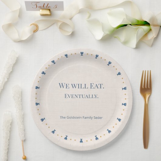 Personalized Passover Seder Plate with Family Name ペーパープレート (ウェディング)