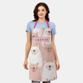 Personalized Pastel Adorable Capybara エプロン (着用した状態)