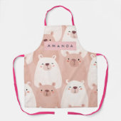 Personalized Pastel Adorable Capybara エプロン (正面)