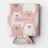 Personalized Pastel Adorable Capybara 缶クーラー (正面)