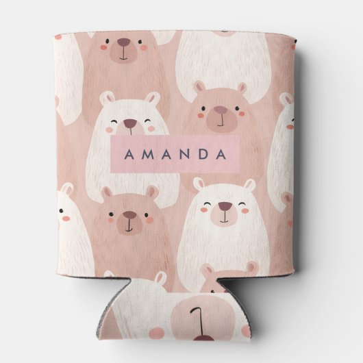 Personalized Pastel Adorable Capybara 缶クーラー (裏面)