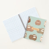 Personalized Pastel Adorable Sloth Pattern ノートブック (内部)
