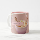 Personalized Pastel Apple Cinnamon Tea Pattern ツートーンマグカップ (正面左)