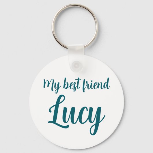 Personalized Pastel Blue Poodle Keychain キーホルダー (裏面)