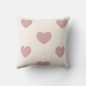Personalized Pastel Blush Pink Heart クッション (裏面)