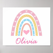 Personalized Pastel boho rainbow Name girl  