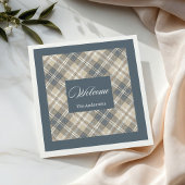 Personalized Pastel Brown Blue Napkins Classic