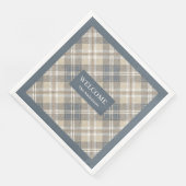 Personalized Pastel Brown Blue Napkins Classic (コーナー)