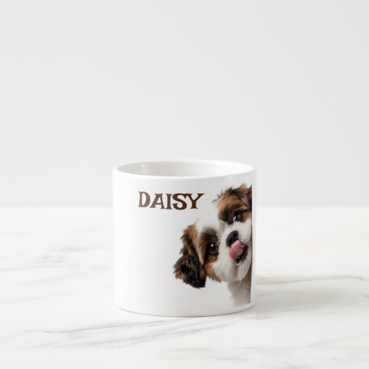 Personalized Pastel Brown Dog Photo Espresso Mug エスプレッソカップ (正面)
