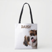 Personalized Pastel Brown Dog Photo Tote Bag トートバッグ (正面)