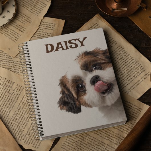 Personalized Pastel Brown Notebook Dog Photo ノートブック
