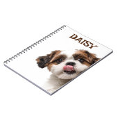 Personalized Pastel Brown Notebook Dog Photo ノートブック (左側)