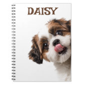 Personalized Pastel Brown Notebook Dog Photo ノートブック (正面)
